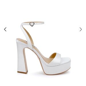 Badgley Mischka Caia White Platform Heels